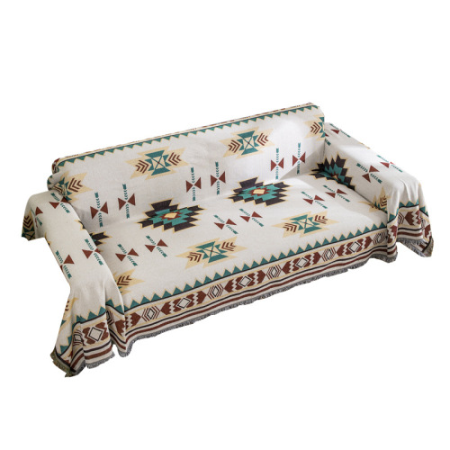 Jacquard tassel sofa towel outdoor living room jacquard sofa cover towel double-sided thickened camping blanket