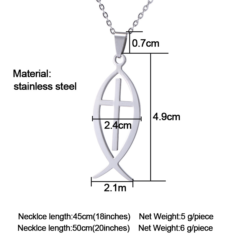 201 Stainless Steel Pendant Material Pendant Necklace Classification Retro Cross Stainless Steel Plating Pendant Necklace 1 Piece