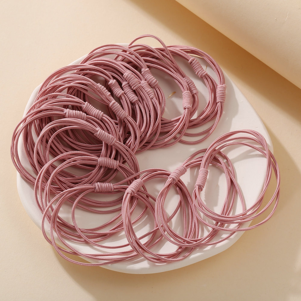 Cheap  Simple Scrunchies  Set Wholesale Thin Hair Rope Girl Tie Hair High Elastic Rubber Band  Twenty Strip Hair Ring display picture 9