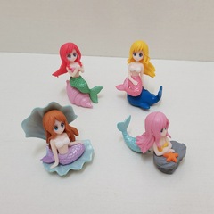 2種4款可選人魚公主汽車擺件美人魚蛋糕擺件水族DIY公仔貝殼公主
