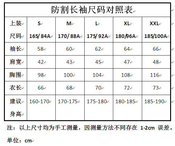防割长袖尺码对照表.png