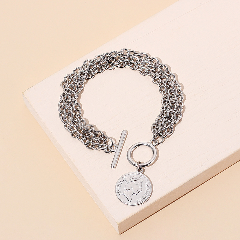 28g Weight Bracelets Classification Business, Travel Occasion Women'S Gender Gold, Silver Color Fashion Metal Hip-hop Bracelet 5