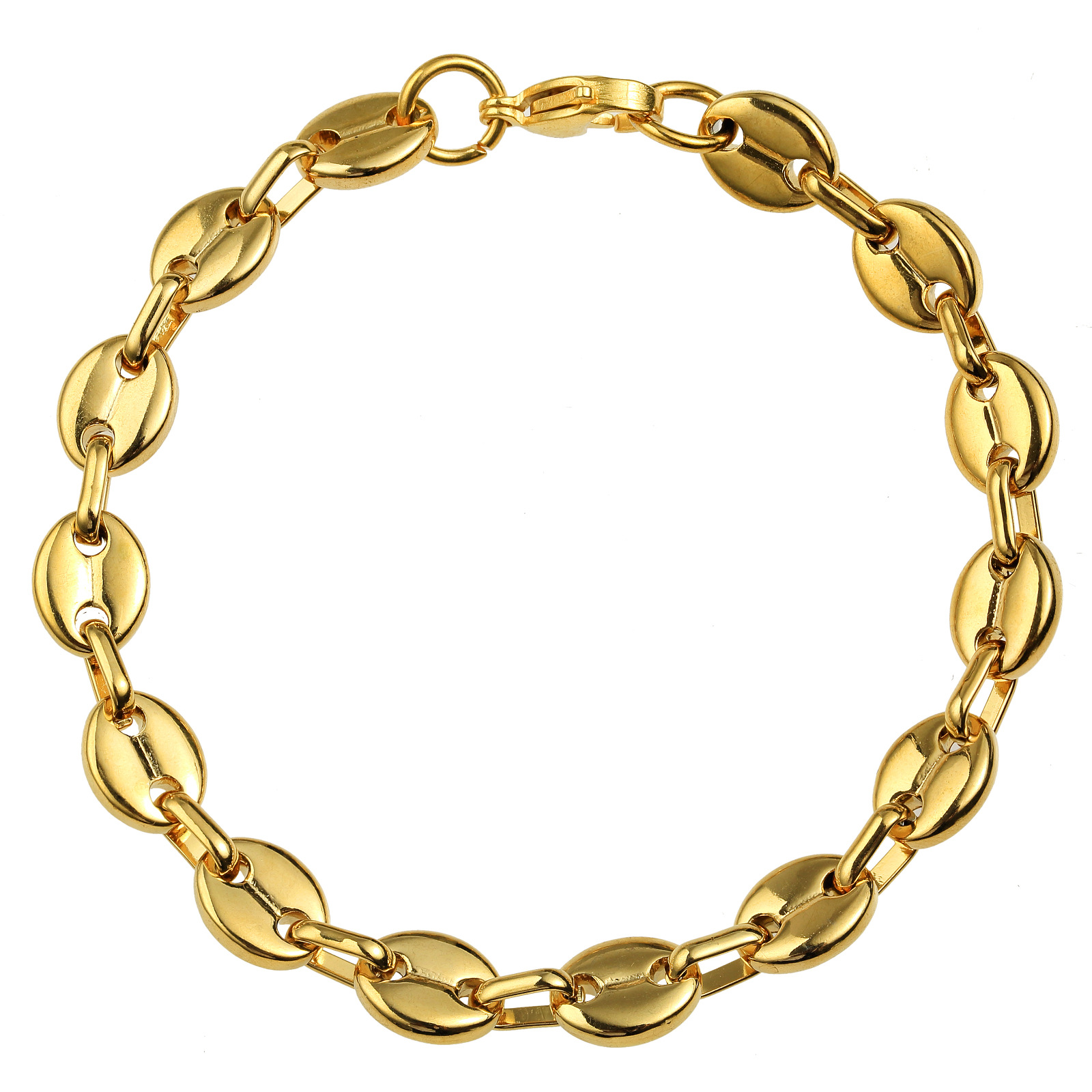 18g Weight Bracelets Classification coffee bean chain Chain Type 1 Piece Quantity Street Occasion Titanium Steel Material Geometric Pattern Men's Gender Plating Design Hip-Hop Style Hip-Hop Geometric Titanium Steel Plating Men's Bracelets Men's Chain Bracelets 1