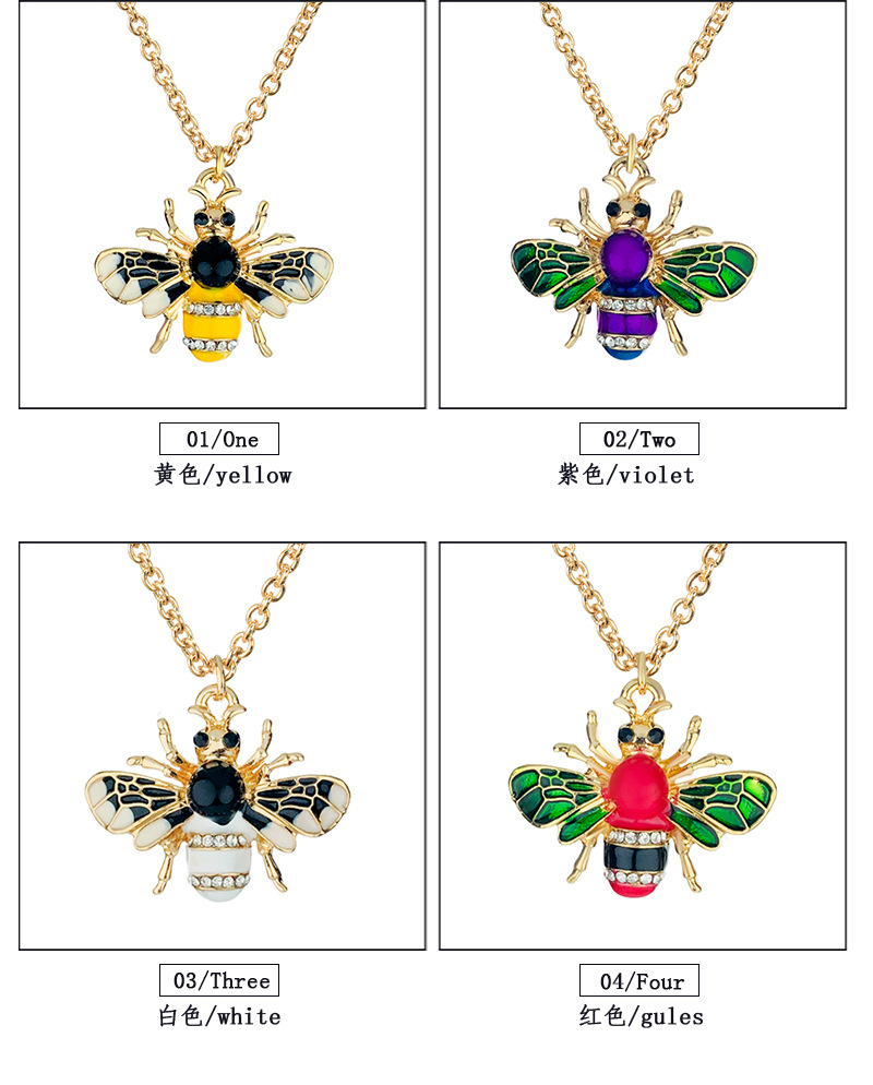 Nouveau Simple Insecte Pendentif En Alliage De Diamant Abeille Collier Mode Ornements De Chaîne De Clavicule Sauvage display picture 1