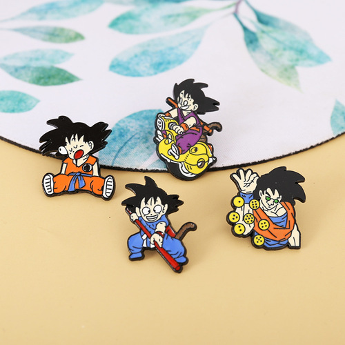 Japanese creative cartoon anime monkey monk brooch punk monster brooch clothing alloy dripping oil corsage
