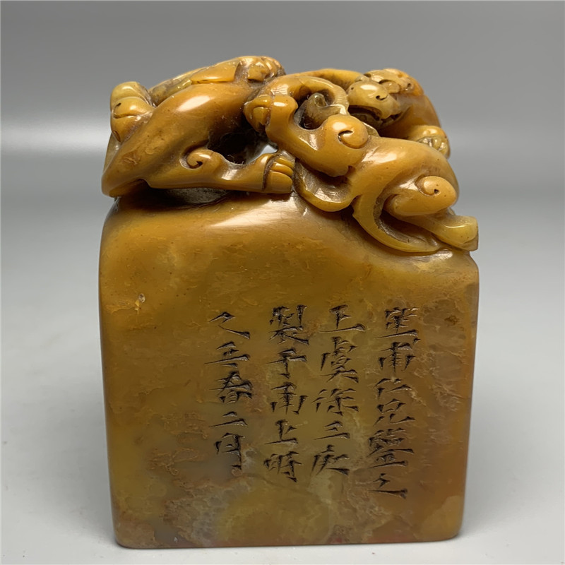 批发仿古做旧玉器 手工雕刻 芙蓉石印章 摆件|ms