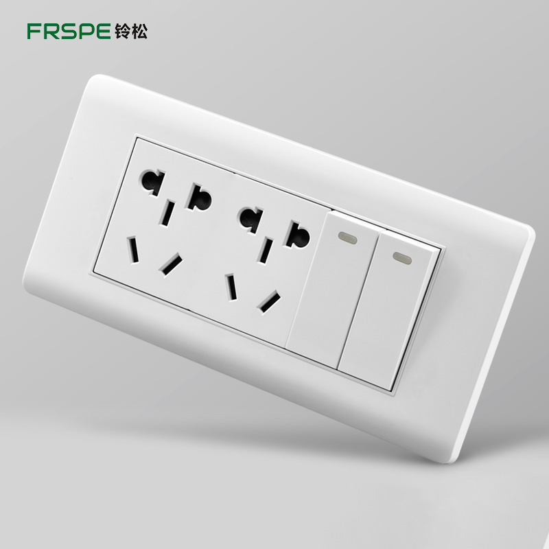 Panel de Interruptor y Tomacorriente Integrado Tipo 118 de Plástico PC