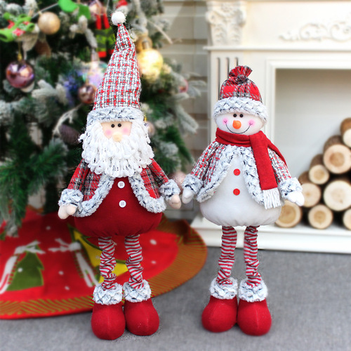 Group Source New Christmas Decorations, European and American Santa Claus Fabric Window Ornament Doll Christmas Decor Gift