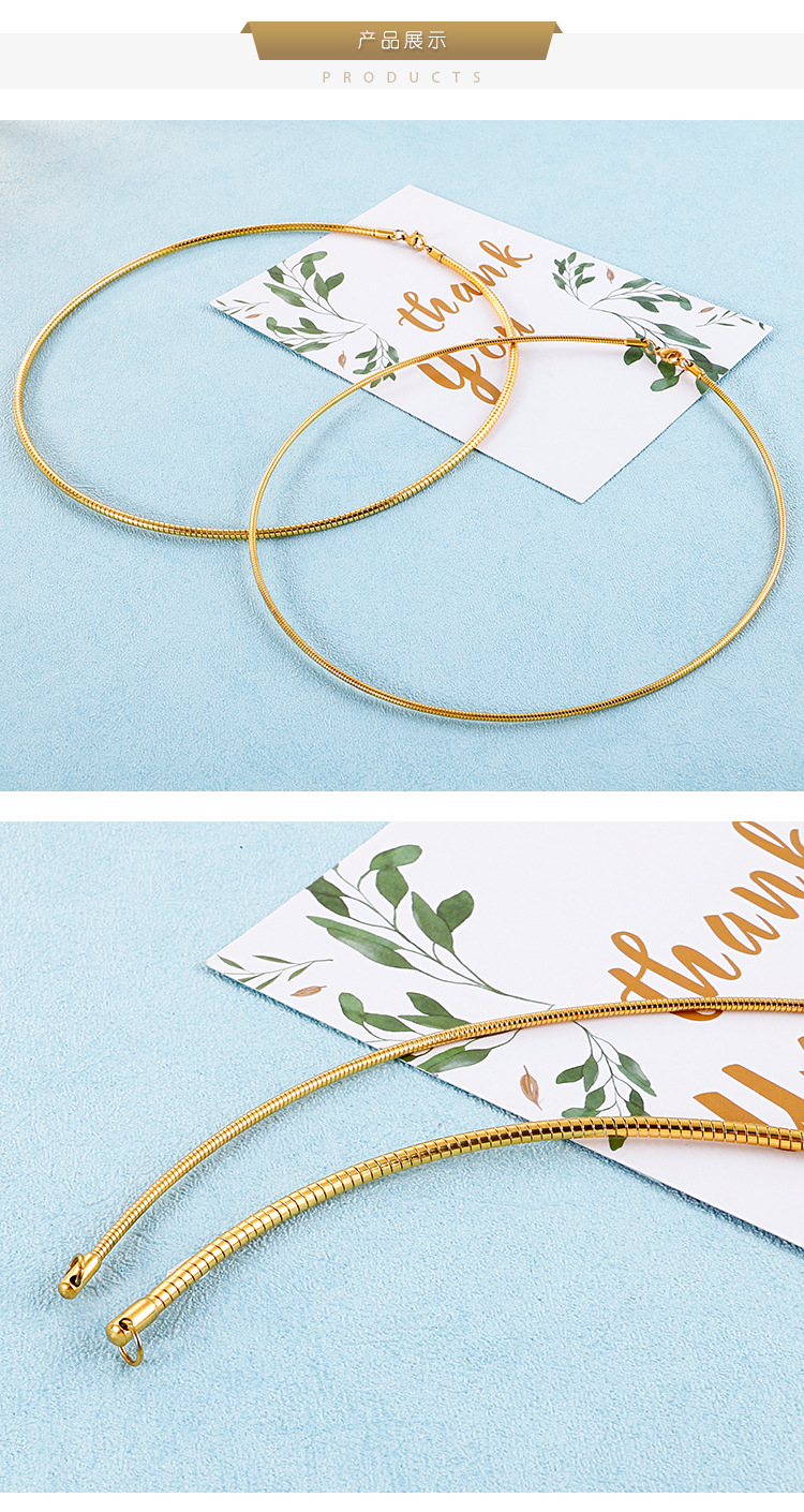 9g Weight PVD Coated Gold Plating Process 18K Real Gold Plated Plating Material PVD Coated 18K Gold Plated Geometric Titanium Steel Simple Style Waterproof Non Tarnish 304 Stainless Steel Choker