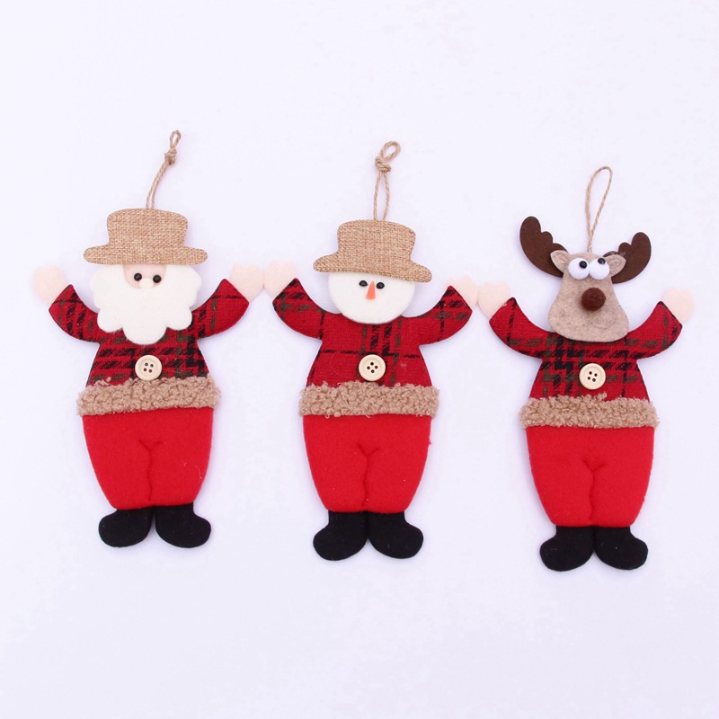 圣诞无脸老人挂件 圣诞布艺老人雪人麋鹿装饰品 节日装扮道具|ru