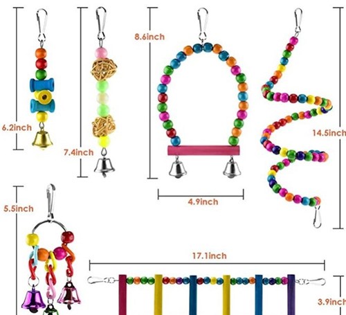 Xin Parrot Combination Toy Amazon Set Toy 6-piece Bird Toy Factory Direct Sales
