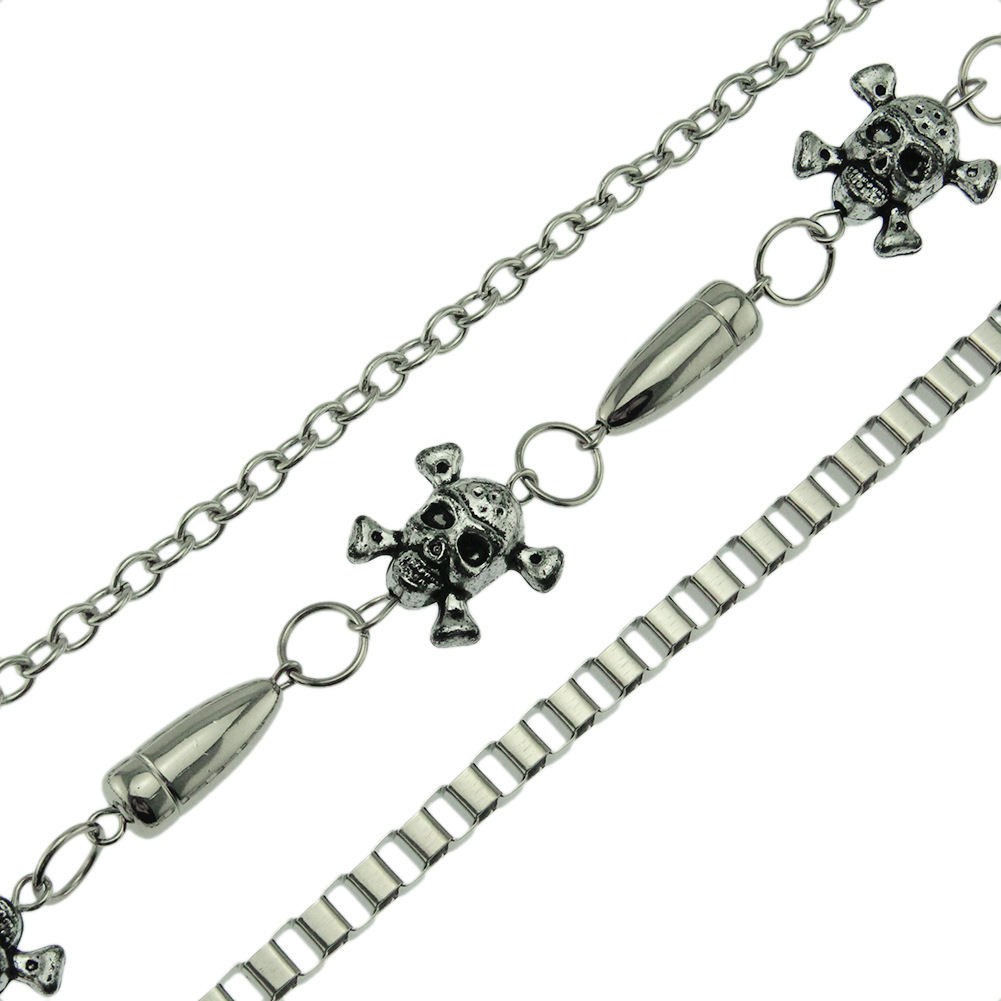 Punk Nightclub Hip-Hop Style Multi-Layer Skull Bullet Jeans Decorative Versatile Waist Chain_voghion.com