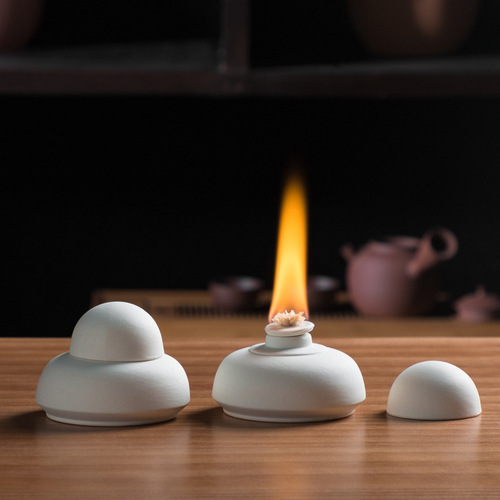 Glass alcohol lamp tea brewing stove tea set white clay charcoal stove alcohol stove temperature tea brewing device tea ceremony heating and keeping warm coffee small size