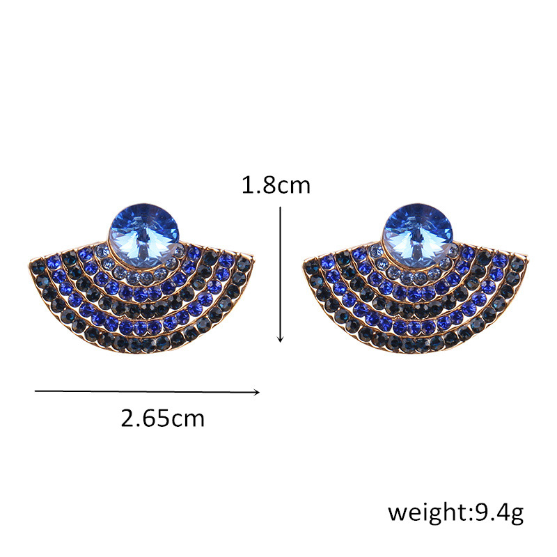 1 Pair Fashion Sector Alloy Inlay Rhinestones Women's Ear Studs display picture 1