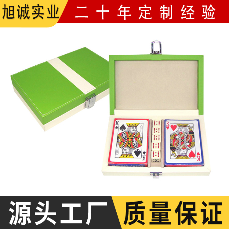 customized wholesale Multiple colour PU Leatherwear poker Packaging box customized high-grade poker storage box