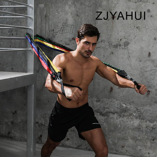 Set of 11 pieces elastic resistance bands for freestyle strength training, latex resistance bands set for muscle training, wholesale elastic bands