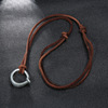 Retro beach accessory, men's leather long necklace, European style, simple and elegant design