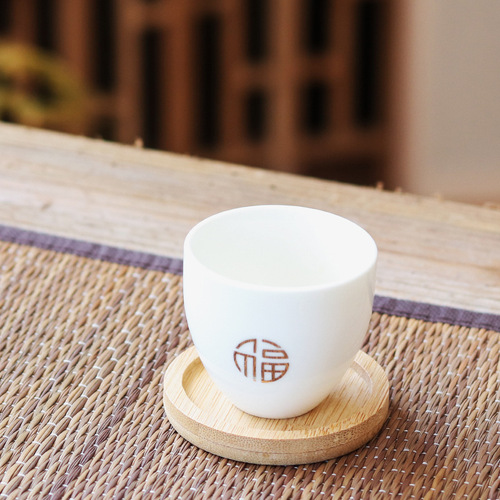 Kung Fu Tea Ceremony Tea Cup Bamboo Coaster Insulation Mat Bamboo Round Bowl Mat Placemat ins Wood Coaster LOGO Manufacturer