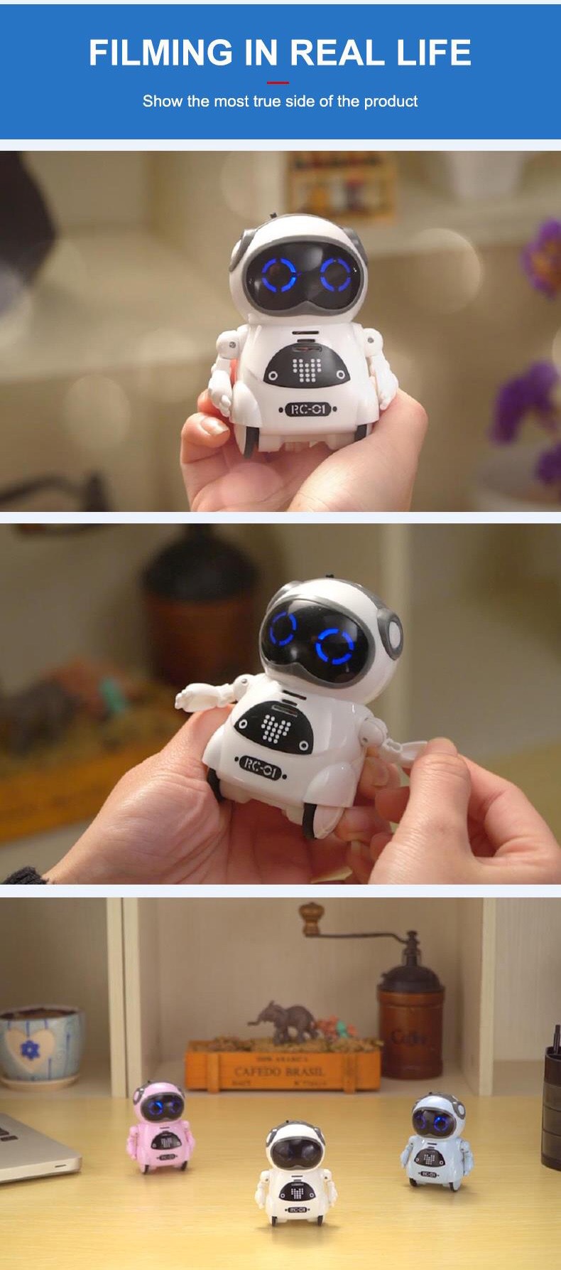 跨境亚马逊迷你口袋机器人 多动能儿童语音智能小宝玩具英文版详情8