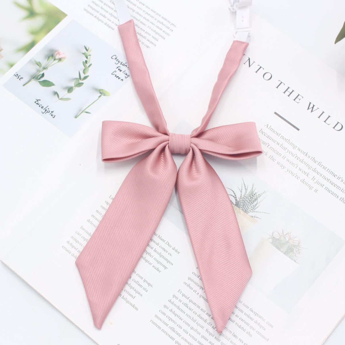 Fabricante spot sarga pajarita femenina estilo coreano color sólido pequeño cuello de mango largo traje de marinera uniforme JK pajarita