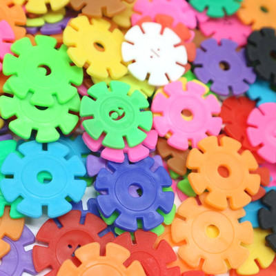 厂家直销塑料积木拼装儿童玩具diy益智早教雪花片加工定制颜色|ms