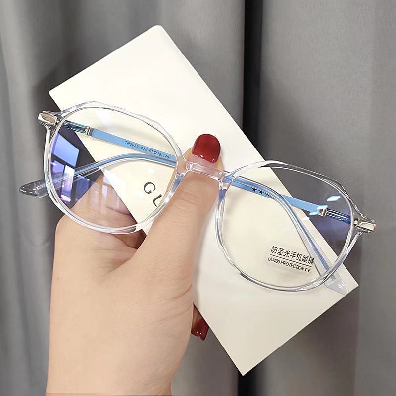 Myopic glasses with high face value, plain face, frame, anti-blue light flat lens, retro myopia glasses, net, red frame wholesale