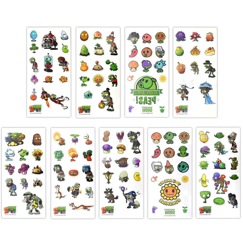 Набор тату-стикеров Plants vs. Zombies — творческая игрушка для детей, цвет лампы растения, полный набор