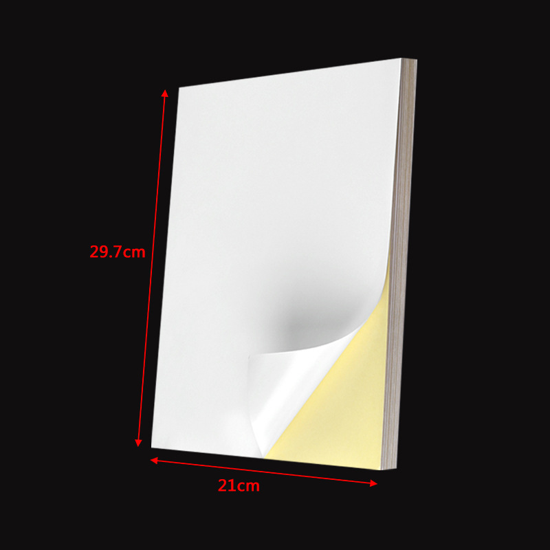 50 pieces of dragon label non -dry glue white paper label sticker, gel printing paper A4 blank tag paper cover paper