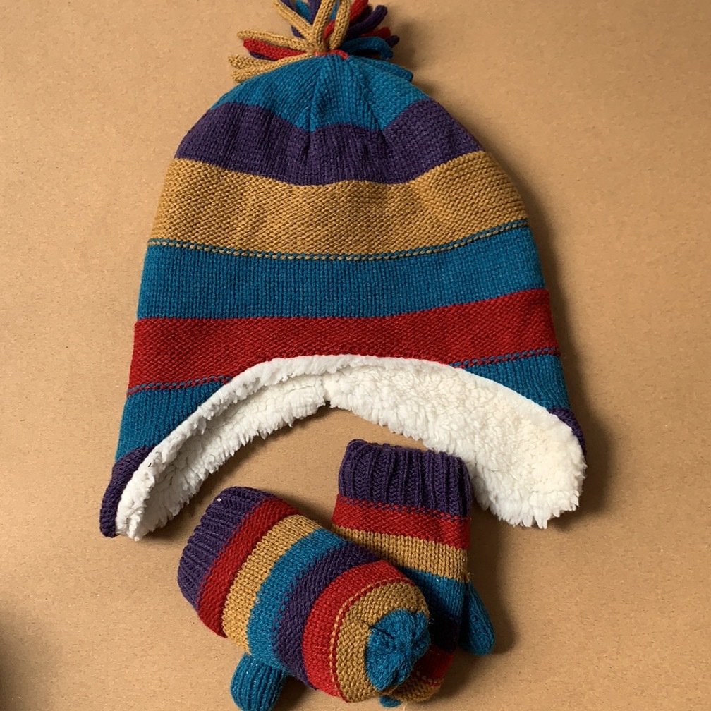 工厂直供冬款针织毛线儿童帽子手套二件套装多件套可定制