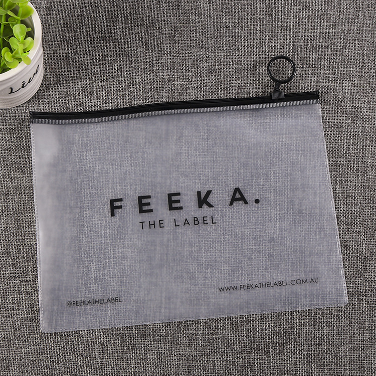 磨砂PVC电压拉环袋塑料拉链袋创意文具包装袋