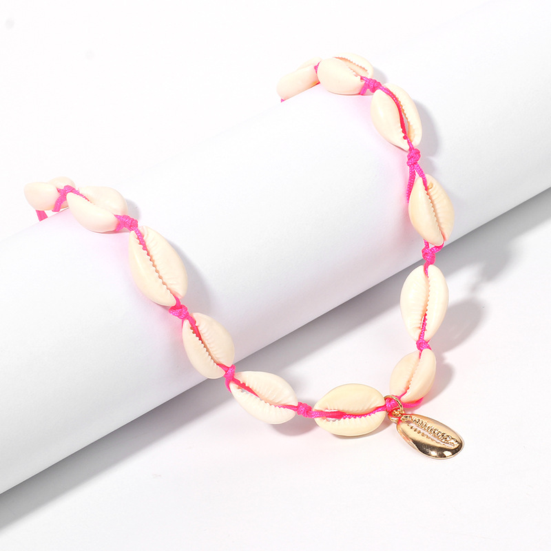 15g Weight Necklace Classification Wedding, Travel Occasion Women'S Gender Pink, Yellow, Black Color Hot Selling Fashion Temperament Candy Color Fluorescent Shell Necklace 4