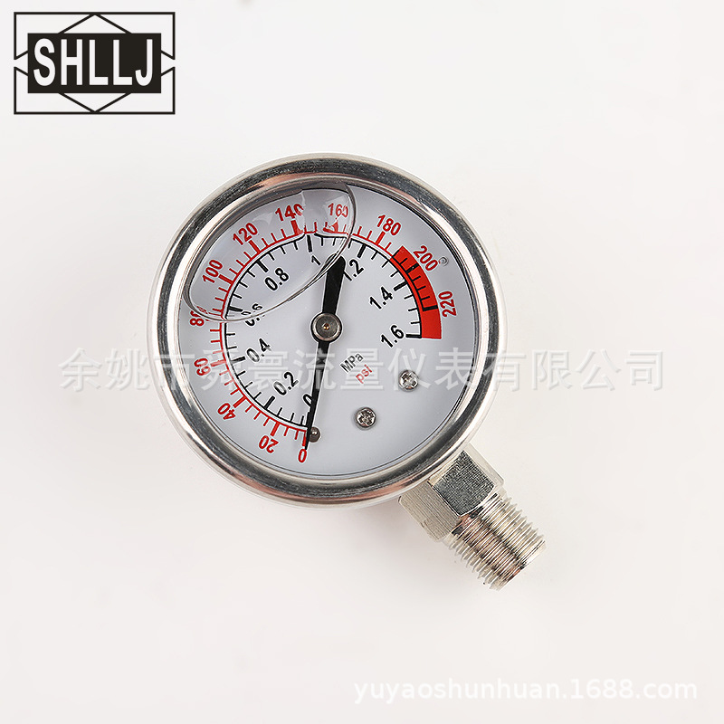 SHLLJ余姚舜寰厂家专业供应卡套式耐振压力表YN-60\Y50压力表