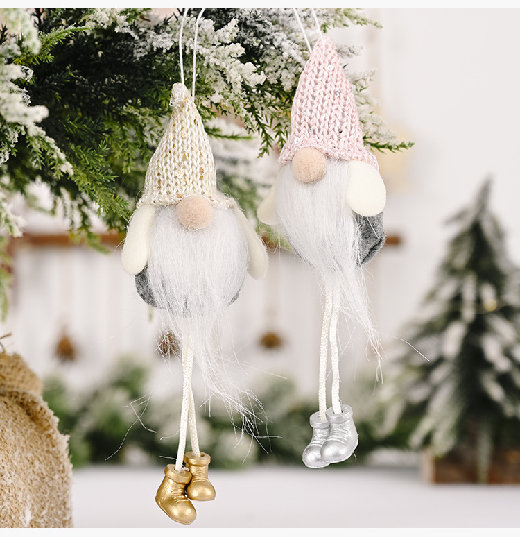 Knitted Hat Hanging Legs Forest Old Man Pendant Creative Faceless Doll Tree Ornaments display picture 7