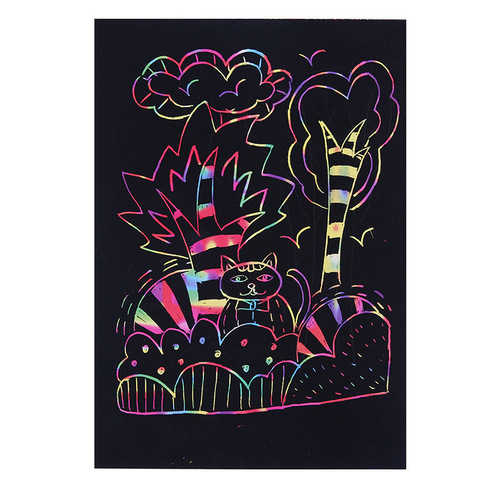 Factory direct sales a4 children's colorful scratch-off paper 50 sheets diy handmade 32K scratch-off paper non-toxic scratch-off paper wholesale