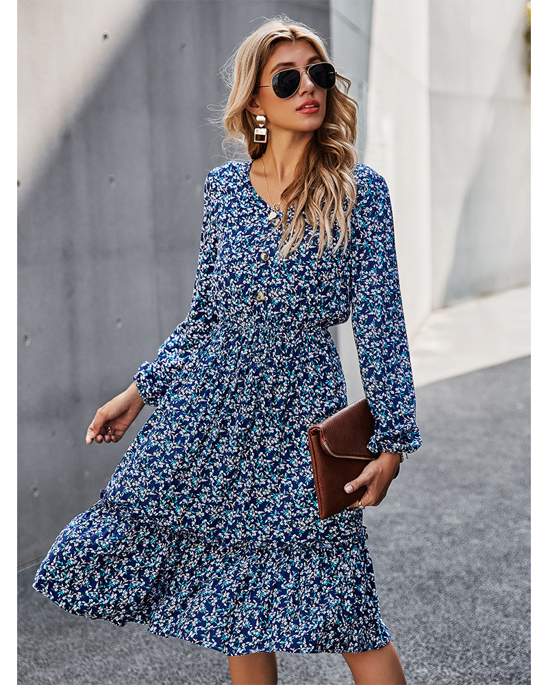 floral print elegant casual basic dress  NSDY7352