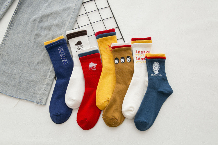 fashion trendy colorful cotton socks  NSFN9332