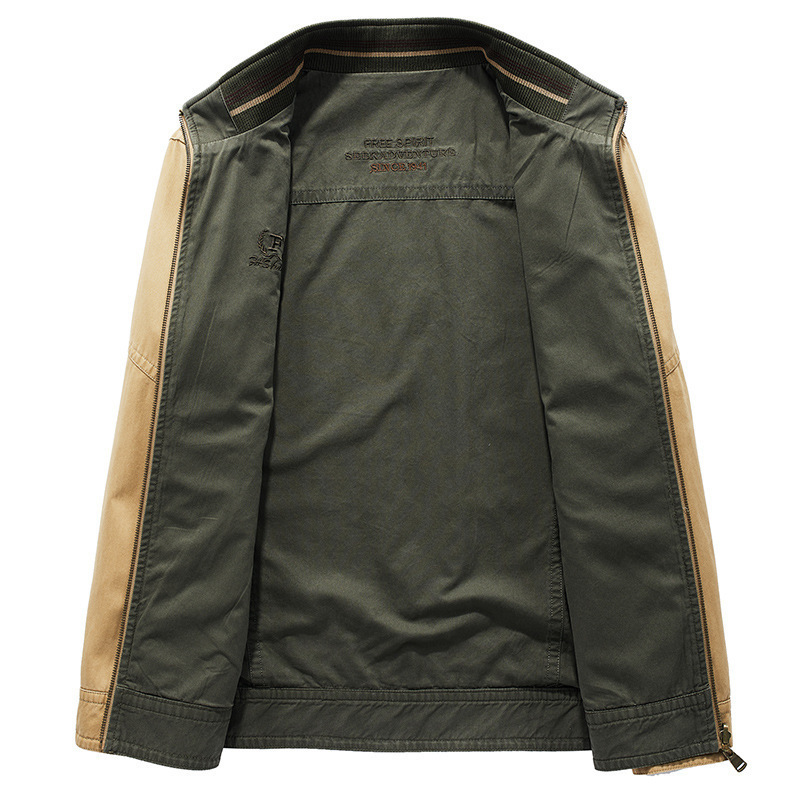Primavera transfronteriza nuevos hombres de moda casual más tamaño chaqueta de cuello alto desgaste de doble cara chaqueta de dos caras superior