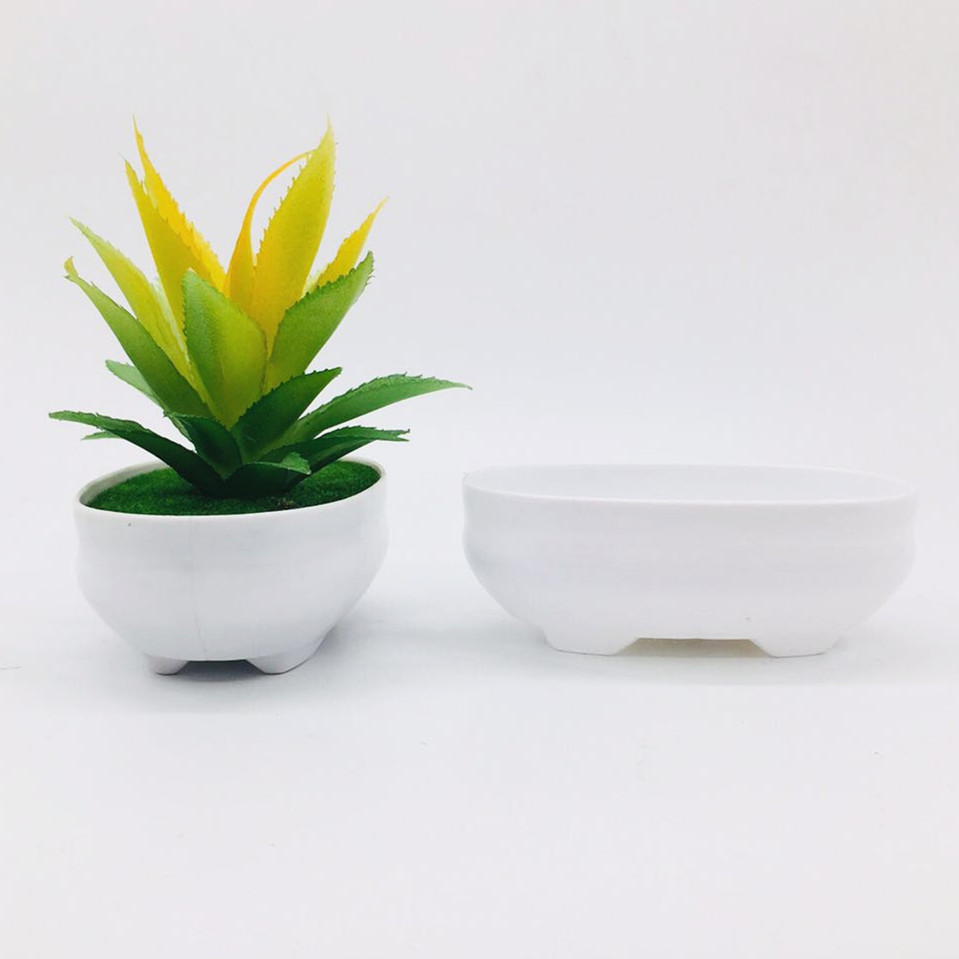 The manufacturer supplies P006 oval-shaped weighted and foamed artificial flower flowerpots and plastic flowerpots detail image 2
