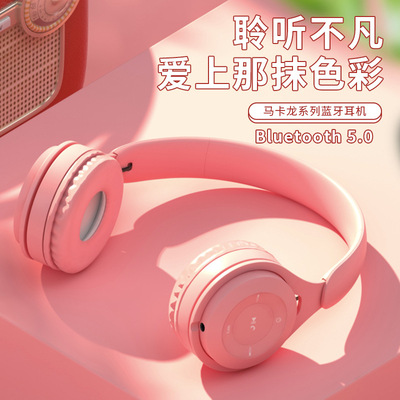 new pattern Macaroon Head mounted Bluetooth headset Mini version game student Y08 On behalf of headset headset
