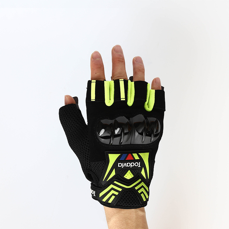 Nuevo puño de protección guantes de medio Dedo de conducción off-road Road Racing Road anti-DDoS guantes resistentes al desgaste
