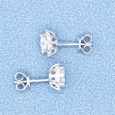 梧州D色莫桑石耳钉 925银镀经典6爪雪花耳环 厂家直销|ms