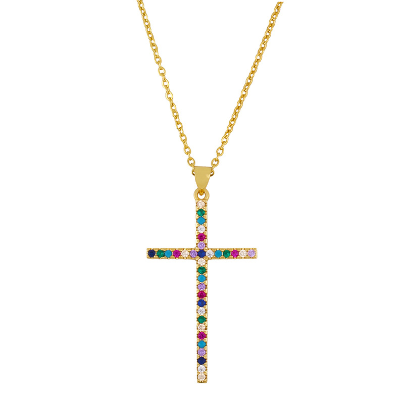 creative inlaid colorful zircon jewelry pendant necklace