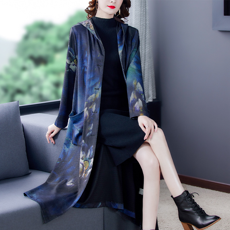 风衣外套女2020新款大码长袖中长款时尚气质优雅宽松显瘦开衫上衣|ru