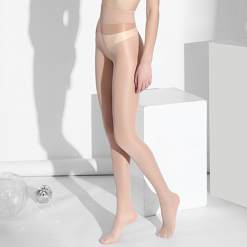 Stockings women's summer beef tendon T-crotch seamless 30D pantyhose thin anti-snatch flesh-colored transparent stockings spring