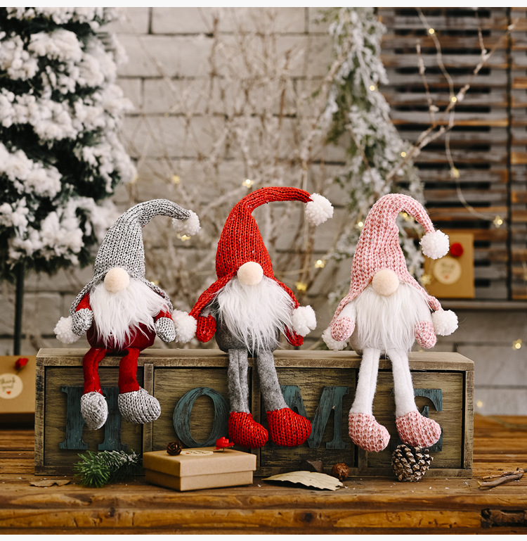 Christmas Supplies Red-haired Forest Old Man Hanging Legs Ornaments display picture 7