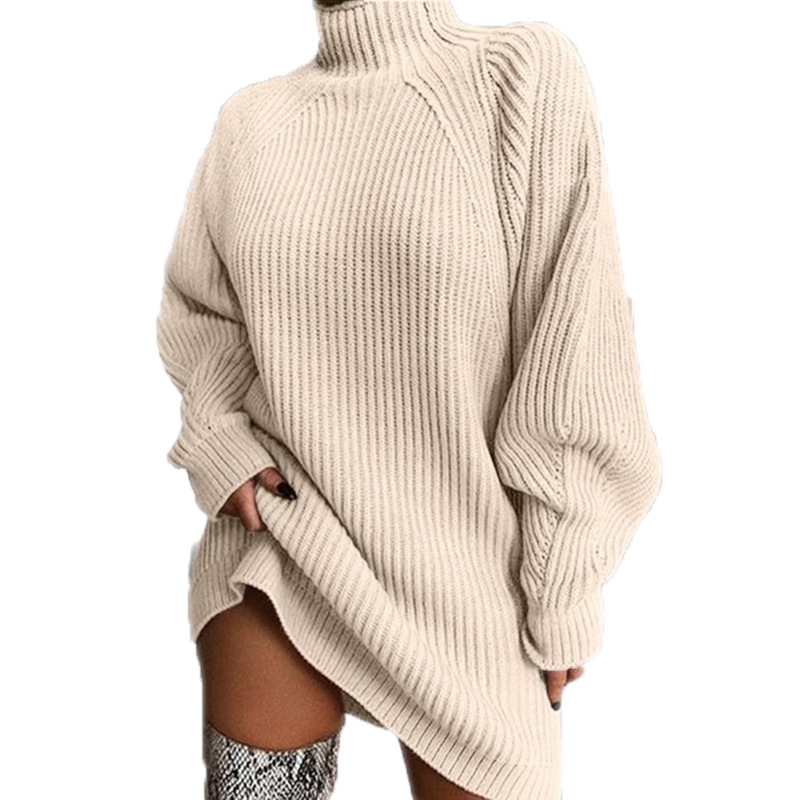 Suéter de longitud media de color sólido NSSX66964