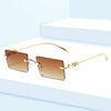 Fashionable square sunglasses, metal glasses, Aliexpress, gradient, internet celebrity, wholesale