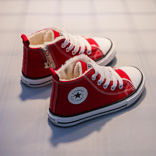 Children's cotton shoes, girls' cotton-padded warm children's shoes, boys' velvet canvas shoes, baby's second cotton shoes  winter new style