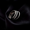 Brand fashionable ring stainless steel, on index finger, 750 sample gold, internet celebrity