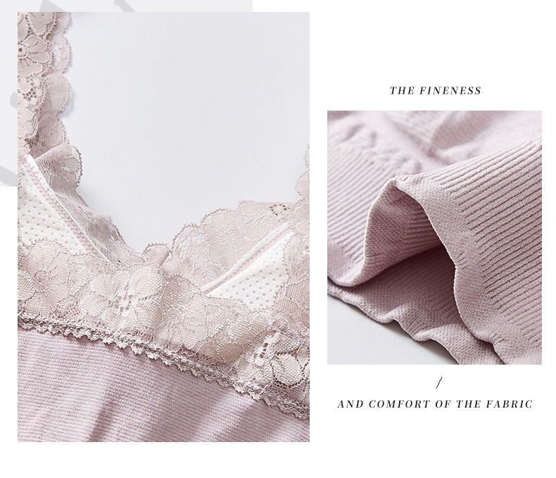 The popular lace queen with wide shoulder straps, pure cotton lining, beautiful back wrap around the chest, no steel rings to prevent exposure, sporty yoga strapless detail image 16